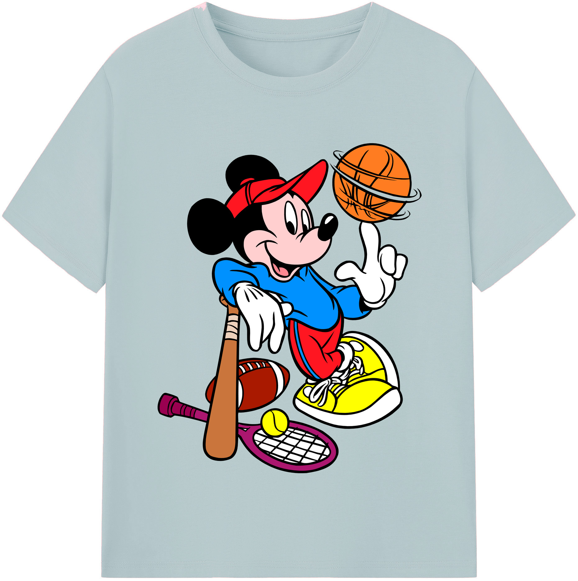 （画像用） ミッキーマウス Mickey Mouse 綿100％半袖Tシャツ（フロントプリント）
